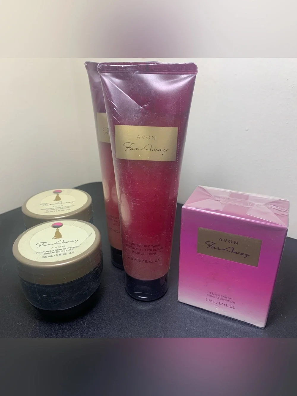 Avon Far Away Body Scrub & Wash, Perfumed Skin Softener & EDP 50ml/1.7oz